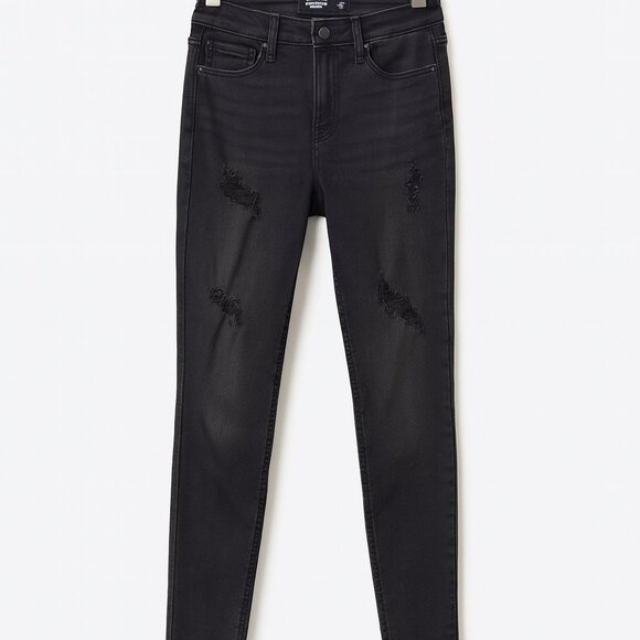 Hollister Curvy High Rise Jean Legging Black Distressed Skinny‎ 28x28 7R - Picture 1 of 7